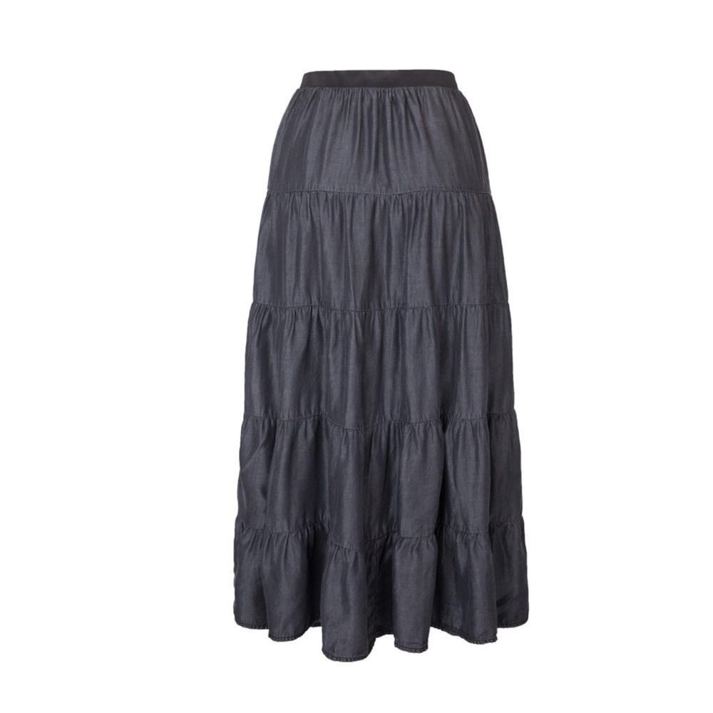Philosophy Charcoal Tiered Maxi Skirt